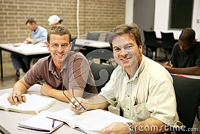 Adult Ed Students in Class Stock Photo