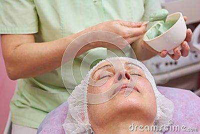 Adult female face, dermatology clinic. Stock Photo