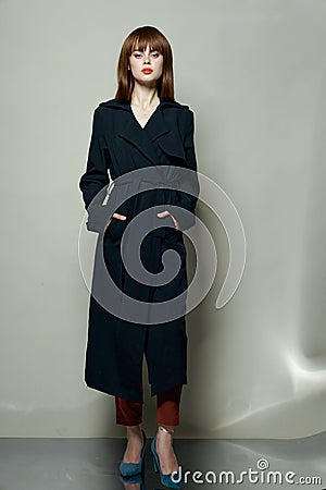 Adult girl black cloak quality photography accessories Stock Photo