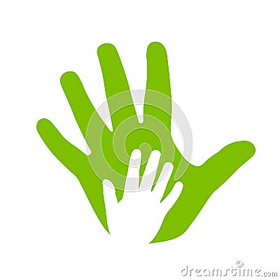 Adult and kid hands icon Vector Illustration