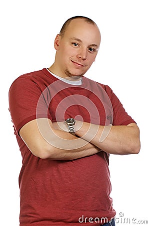 Adult Male Stands Confidently Stock Photo