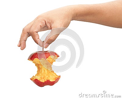 Adult man hand holding apple Stock Photo