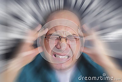 Adult man under severe stress Stock Photo