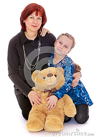 Adult mother and her little daughter Stock Photo