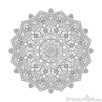 Adult Starlight Soothe coloring book mandala page for kdp book interior Vector Illustration