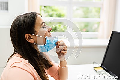 Adult Woman Can Breath Freely Stock Photo