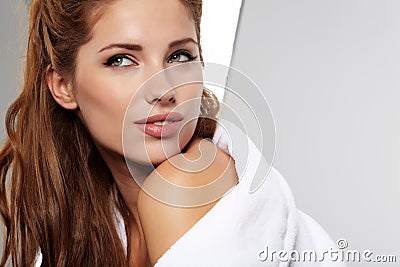 Adult woman with health skin of face Stock Photo