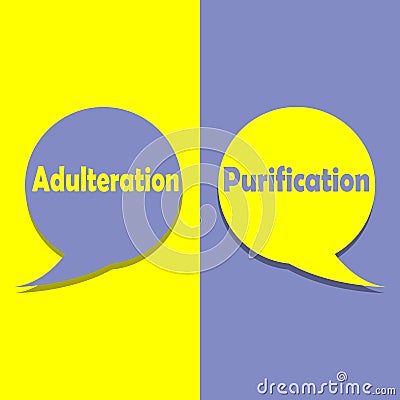 Adulteration or Purification on word on education Cartoon Illustration