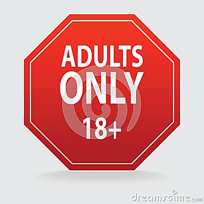 Adults content only age restriction 18 plus years old icon signs set flat style design vector illustration. Sensitive content age Vector Illustration