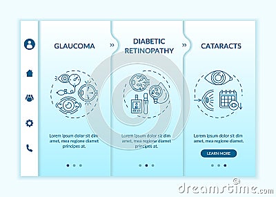 Adults eyes diseases onboarding vector template Vector Illustration