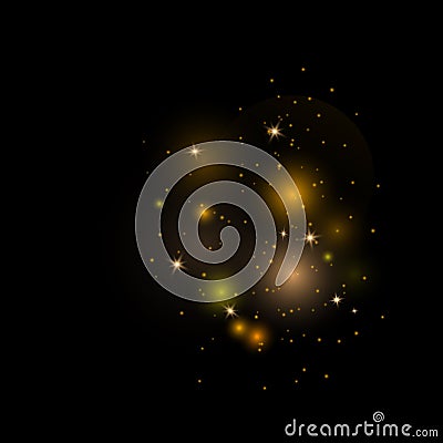 Dust gold. Sparkling magical dust Vector Illustration