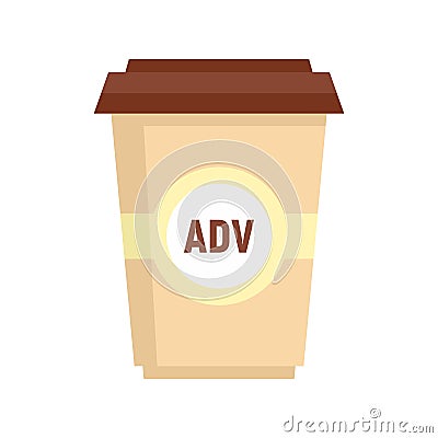 Adv coffee cup icon flat isolated vector Vector Illustration