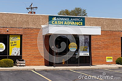 Peru - Circa May 2018: Advance America consumer location. Advance America is a payday loan company III Editorial Stock Photo
