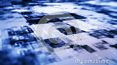 Advance Data Matrix Simulation UI Background Stock Photo