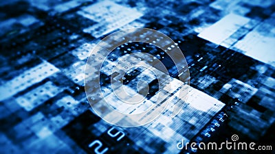 Advance Data Matrix Simulation UI Background Stock Photo