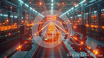Advanced automated factory line - generative ai Stock Photo