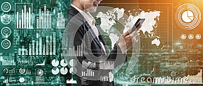 Advanced communication and global internet network connection in smart city Stock Photo