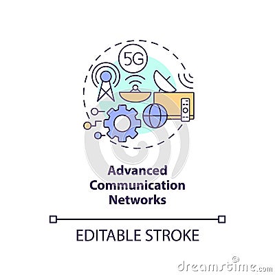 Advanced communication networks concept icon Vector Illustration
