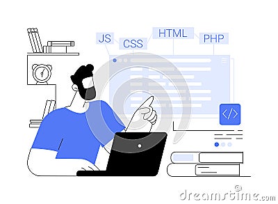 Advanced computer skills abstract concept vector illustration. Cartoon Illustration