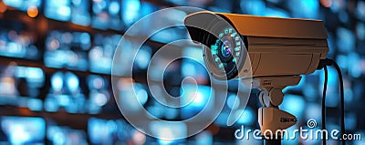 Advanced Cybersecurity Monitoring System Real-time Threat Detection with Animated Binary Code Scanning Protecting your network Stock Photo