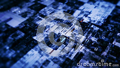 Advanced Data Matrix Simulation Background Stock Photo