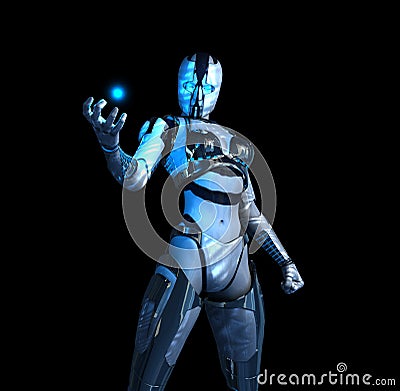 Advanced futuristic cyborg soldier Stock Photo