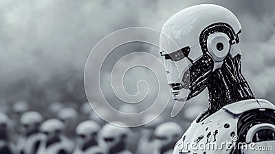 Advanced humanoid robot in futuristic setting with responsive ai technology Stock Photo