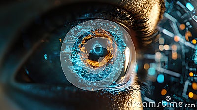 Advanced iris scan technology concept for secure access systems Stock Photo