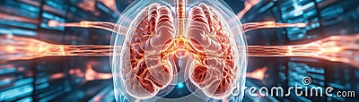 Advanced Medical Diagnostics with Holographic Imaging Layered Display of Internal Organs for Enhanced Visualization and Stock Photo