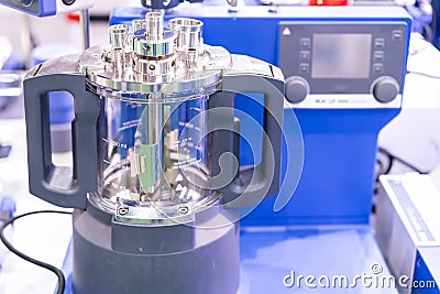 Advanced modular vacuum reactor vessel with direct drive stirrer inside device of lab for chemical reaction processes applications Stock Photo
