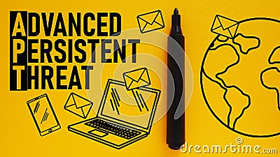 Advanced persistent threat APT is shown using the text Stock Photo