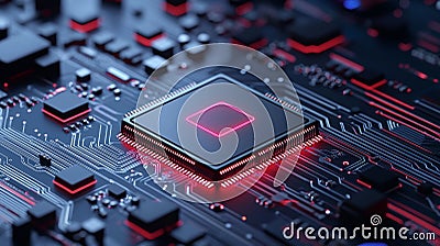 An advanced quantum computer showcasing its advanced architecture and futuristic design in a high-tech lab Stock Photo
