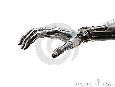 Advanced Robot Reach Isolated on Transparent Background with Clipping Path Cut out Concept for Futuristic Factory Automation, Stock Photo