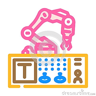 advanced robotics control panel color icon vector illustration Vector Illustration