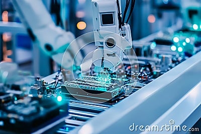 Advanced robotics in modern manufacturing: precision automation enhancing efficiency Stock Photo