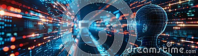 Advanced sovereign AI orchestrating complex network operations. Real-time optimal performance and efficiency. Sovereign AI Stock Photo