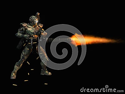 Advanced super soldier Stock Photo