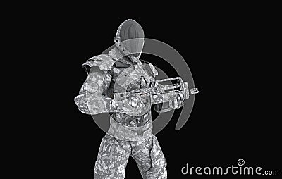 Advanced super soldier Stock Photo