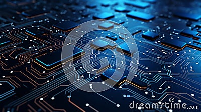 Advanced Technology Concept Visualization. Neural network AI generated Stock Photo