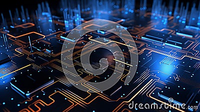 Advanced Technology Concept Visualization. Neural network AI generated Stock Photo