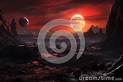 advanced telescope observing distant exoplanets Stock Photo