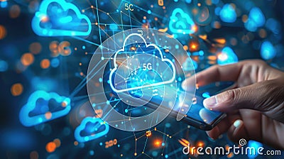 Advanced text 5G revolution, innovative data technologies that revolutionise the way we communicate, enabling instant Stock Photo