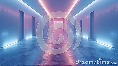 Advanced Virtual Business Scene Featuring an Extensive Empty Canvas for Text or Logo Insertion in Hiâ€¦ Stock Photo