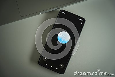 Advanced voice mode on ChatGPT developed by OpenAI displayed on phone screen Editorial Stock Photo