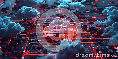 Advancements in Cloud Computing: Digital Storage Transfer and Big Data Processing. Concept Cloud Data Security, Virtual Machines, Stock Photo