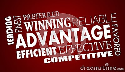 Advantage Benefits Competitive Edge Words Collage Stock Photo