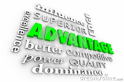 Advantage Competitive Edge Best Words Collage Stock Photo