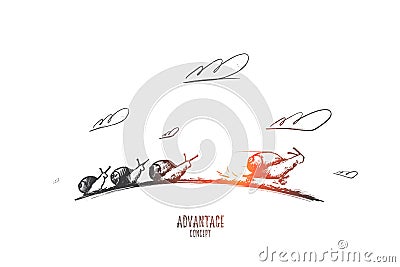 Advantage concept. Hand drawn isolated vector Vector Illustration