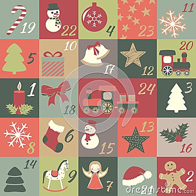 Advent calendar Vector Illustration