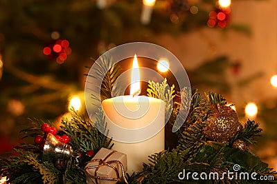 Advent Candle Stock Photo